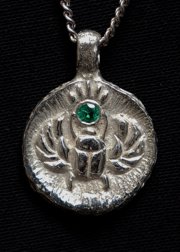 The beetle - silver & emerald – Fonseca Jewelry