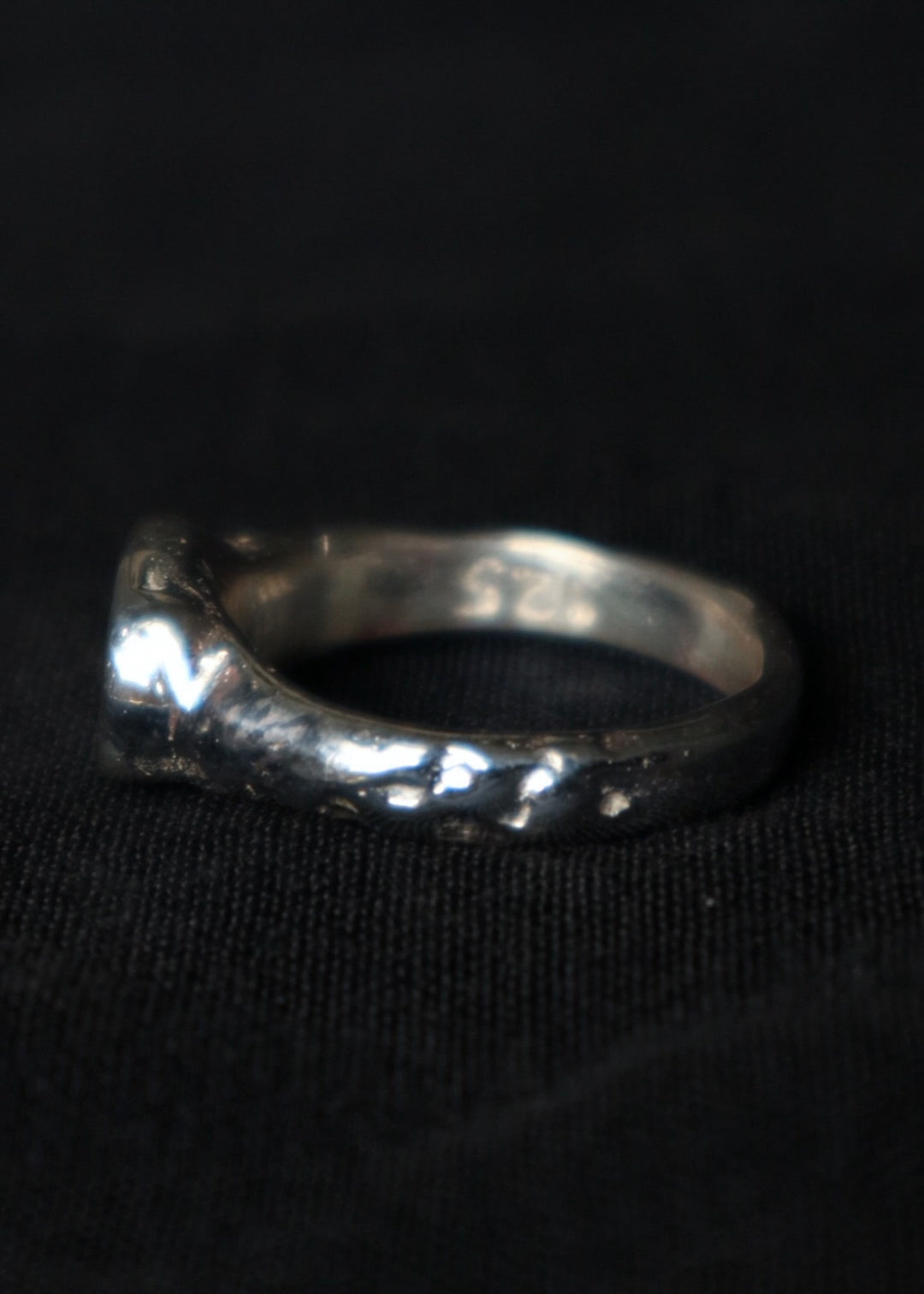 Raw signet ring - silver