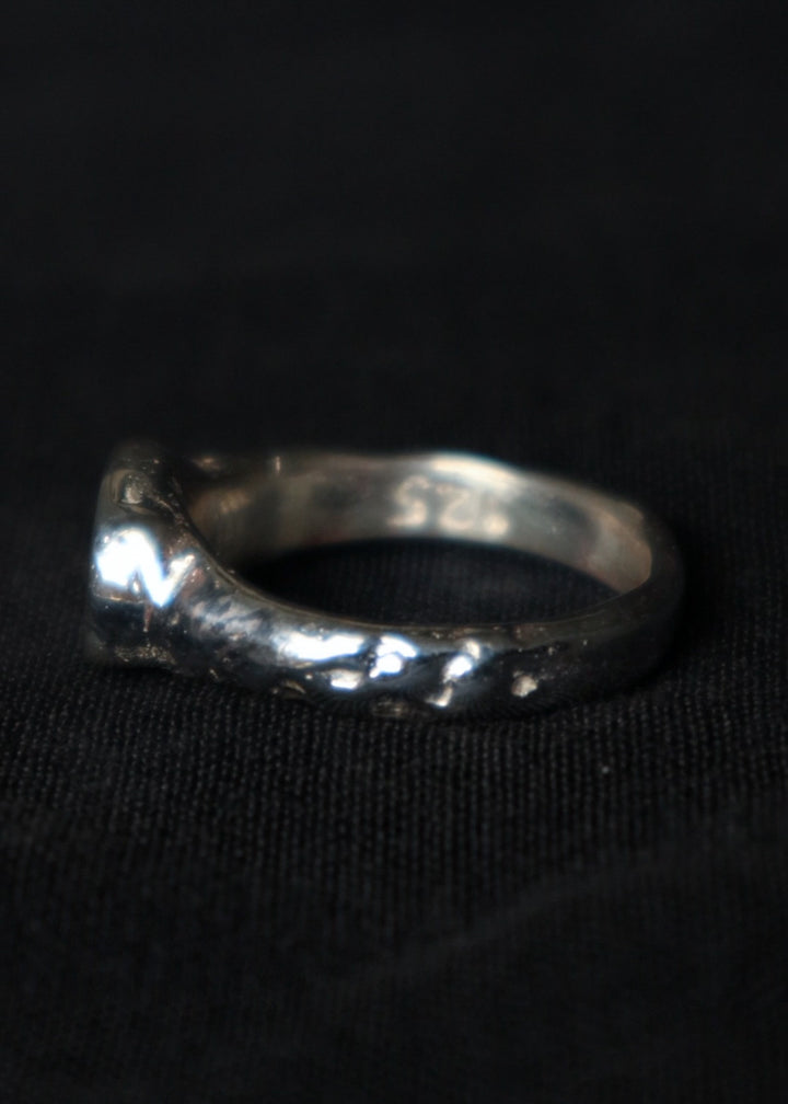 Raw signet ring - silver