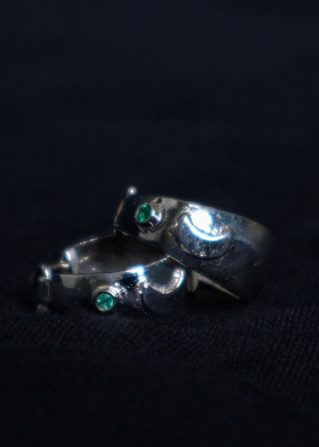 Moon pirate earrings - silver