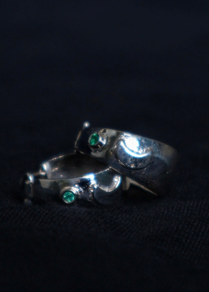 Moon pirate earrings - silver