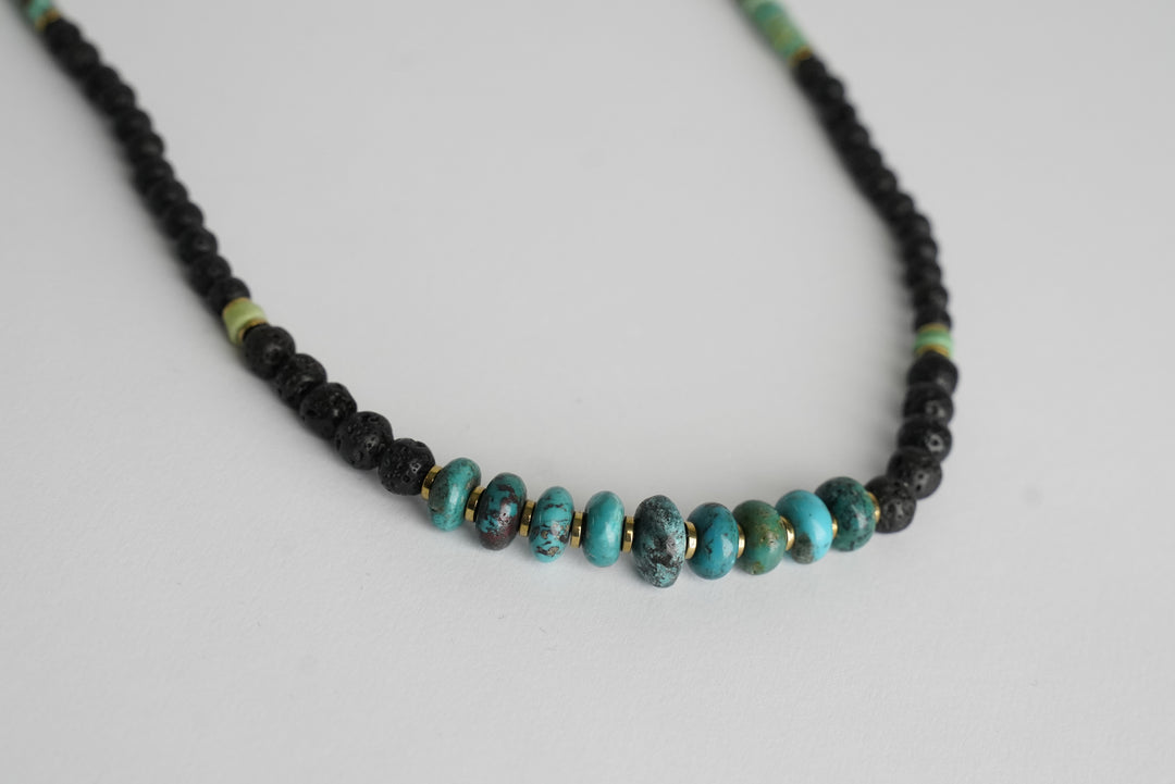 Lava & Turquoise Mala Necklace
