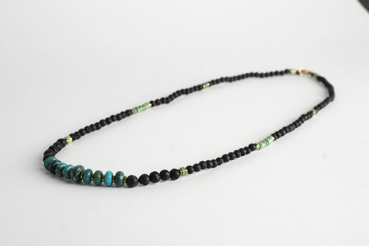 Lava & Turquoise Mala Necklace