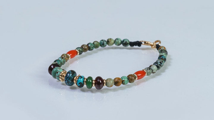 Turquoise & coral Bracelet