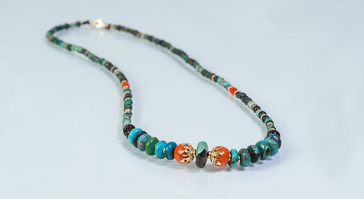 Turquoise & coral Necklace