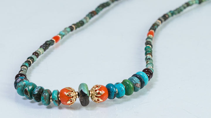 Turquoise & coral Necklace