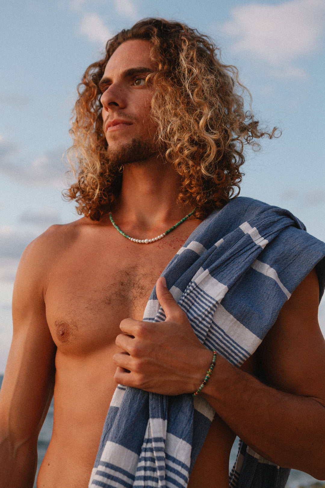 Pearls & Turquoise unisex necklace