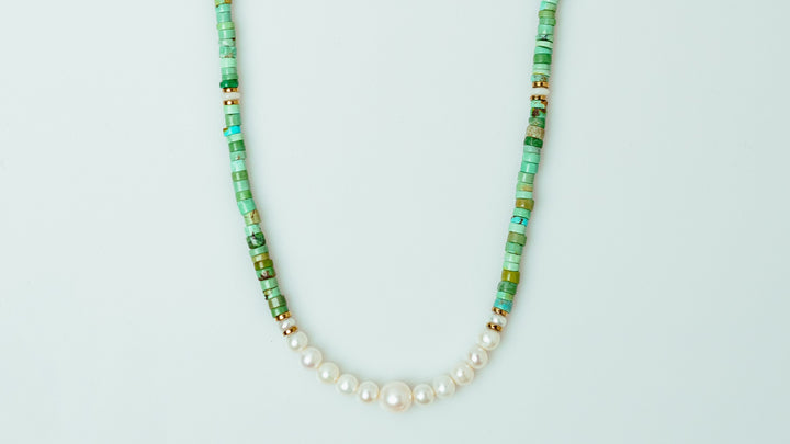 Pearls & Turquoise unisex necklace